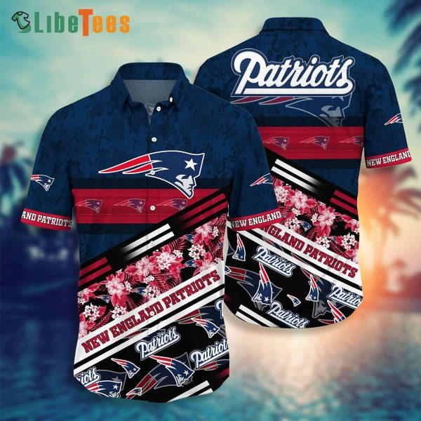 Flower Tropical New England Patriots Hawaiian Shirt, NFL Football Team