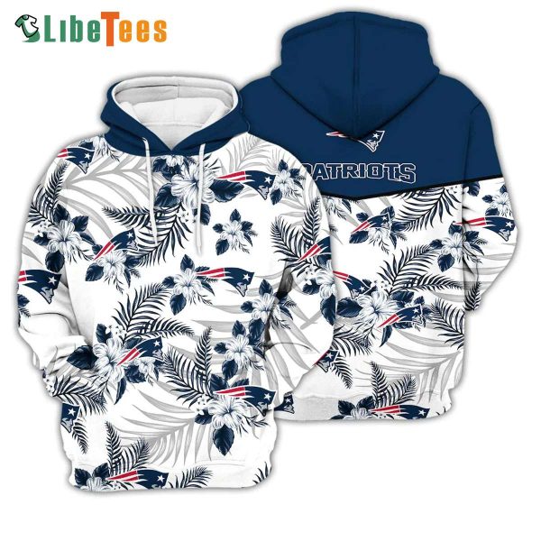 Football American Pattern Flowers New England Patriots Hoodie, Gifts For Patriots Fans