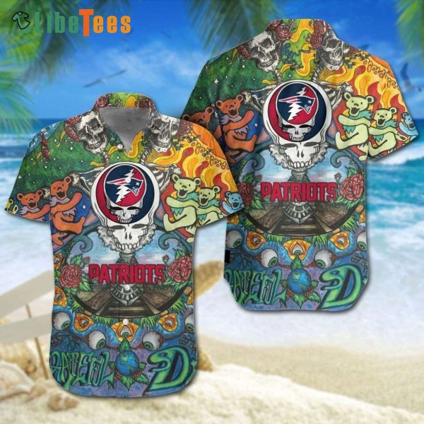 Grateful Dead New England Patriots Hawaiian Shirt, Gifts For Patriots Fans