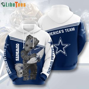 Groot Hold Dallas Cowboys 3D Hoodie