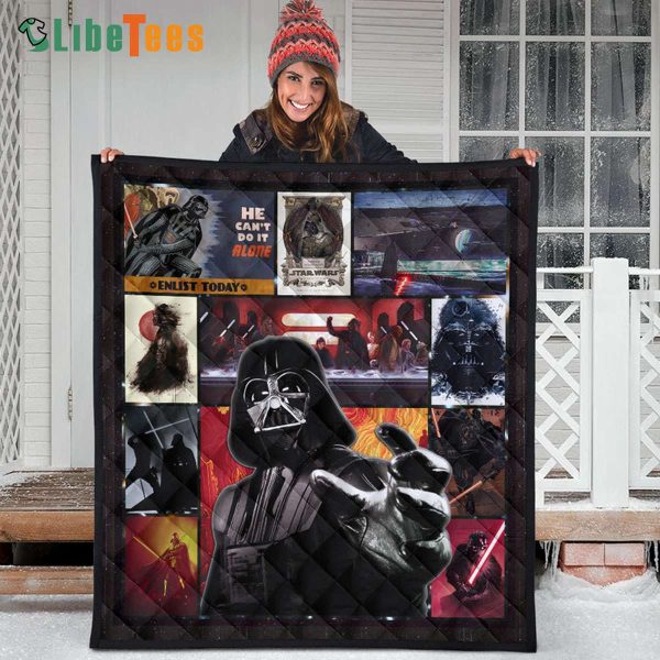 He Cant Do It Alone Darth Vader Star Wars Quilt Blanket, Star Wars Presents