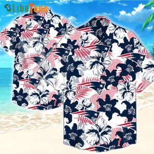 Hibiscus Flower New England Patriots Hawaiian Shirt, Gifts For Patriots Fans