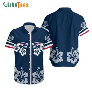 Hibiscus Flower Summer Patriots Hawaiian Shirt, Gifts For Patriots Fans