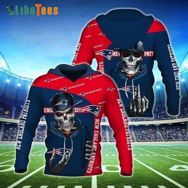 Hip Hop Skull New England Patriots Hoodie, Gifts For Patriots Fans