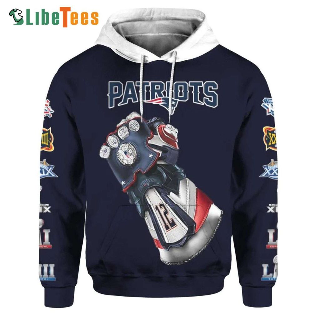 Infinity Gauntlet Super Bowls New England Patriots Hoodie, Gifts For Patriots Fans