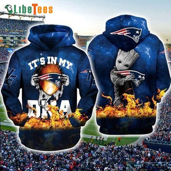 It Is My DNA Groot New England Patriots Hoodie, Gifts For Patriots Fans