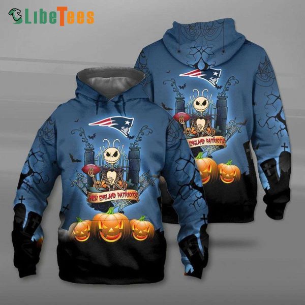 Jack Skellington New England Patriots Hoodie, Gifts For Patriots Fans