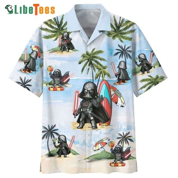 Light Blue Darth Vader Lightsaber Star Wars Hawaiian Shirt, Cool Star Wars Gifts