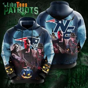 Lotuska  Horror Movie Halloween New England Patriots Hoodie, Gifts For Patriots Fans