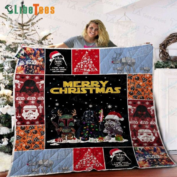 Merry Christmas Star Wars Quilt Blanket, Gifts For Star Wars Lovers