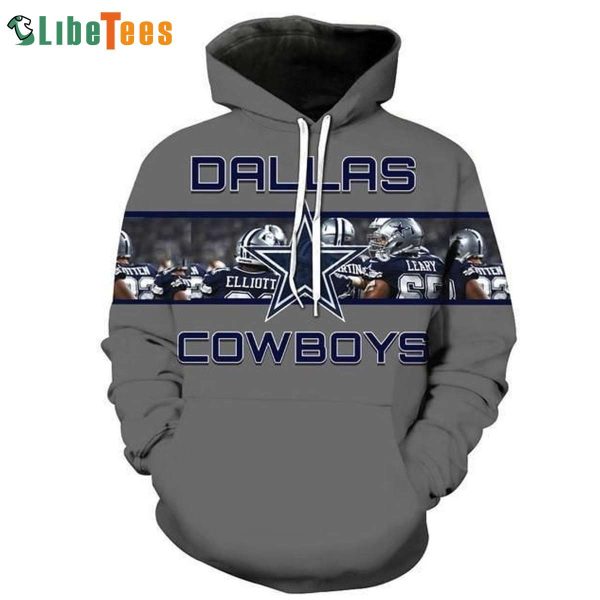 Metallic Silver NFL Dallas Cowboys 3D Hoodie