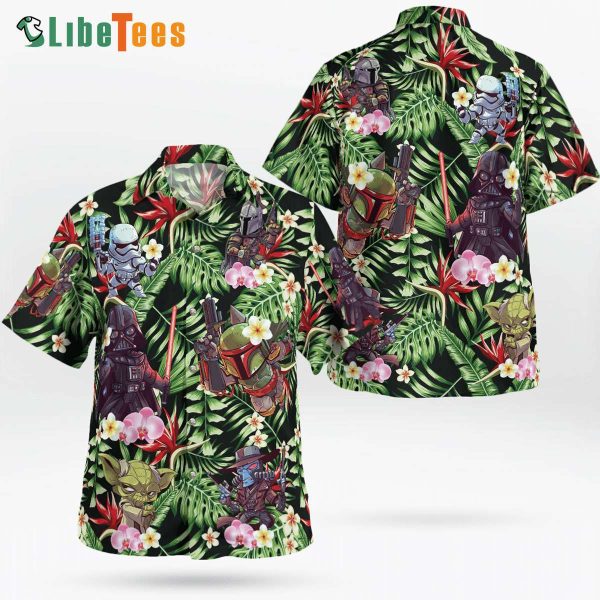 Mini Characters Floral Star Wars Hawaiian Shirt