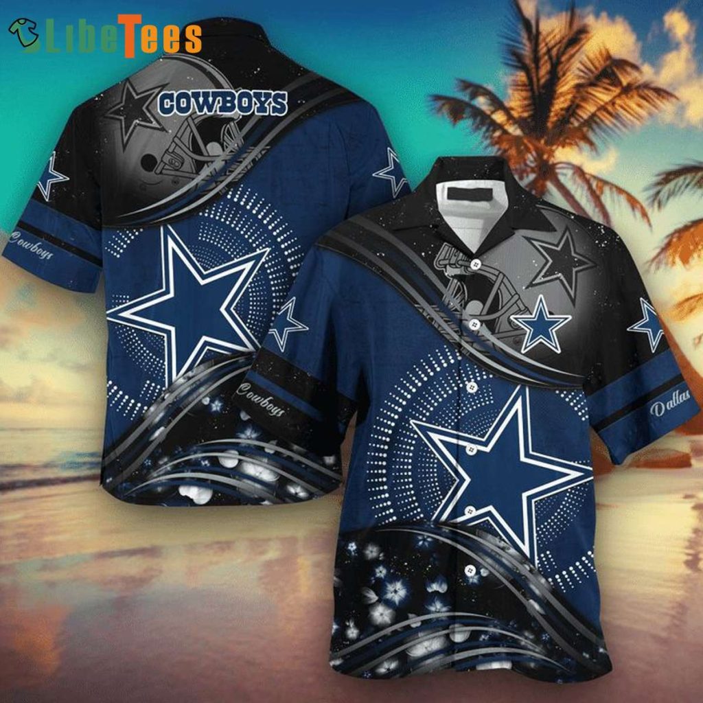 NFL Dallas Cowboys Highlight Logo Grey Hawaiian Shirt