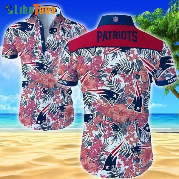 NFL New England Patriots Hawaiian Shirt Floral Logo