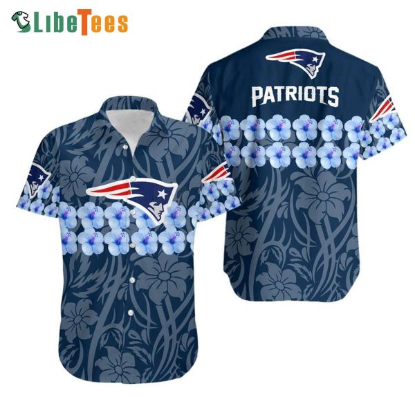 NFL New England Patriots Hawaiian Shirt Flower And Logo