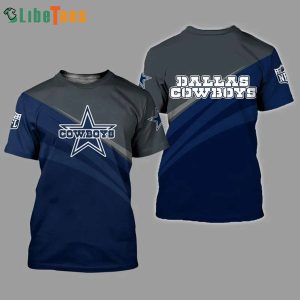 Navy Blue And Grey Dallas Cowboys 3D T-shirt