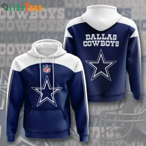 Navy Blue And White Dallas Cowboys America’s Team, Dallas Cowboys 3D Hoodie