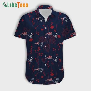 Navy Blue Logo Patriots Hawaiian Shirt, Patriots Gift