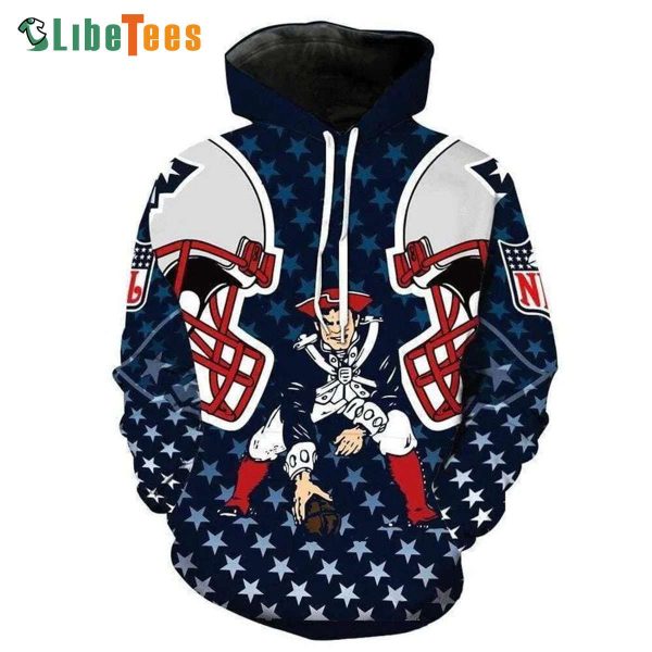 Navy Blue Star New England Patriots Hoodie, Patriots Gift