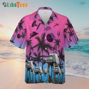 Ombre Blue Pink Star Wars Hawaiian Shirt, Cool Star Wars Gifts