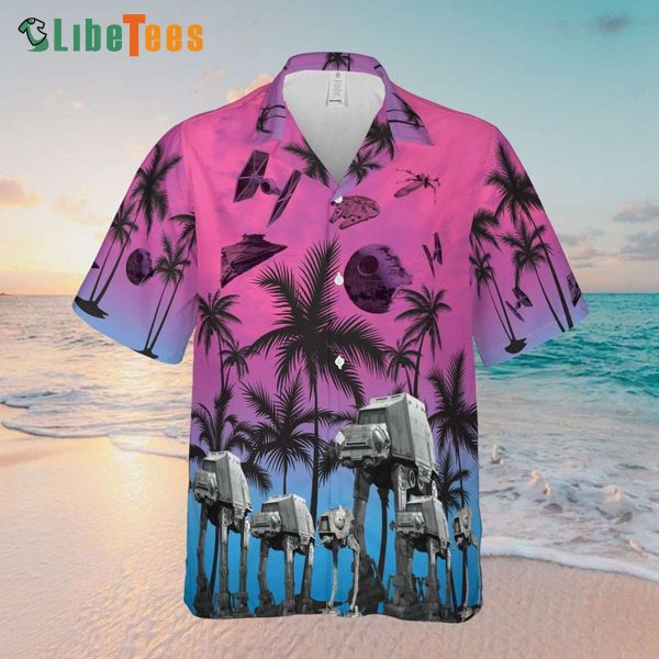 Ombre Blue Pink Star Wars Hawaiian Shirt, Cool Star Wars Gifts