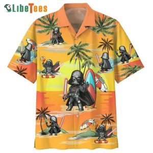 Orange Darth Vader Lightsaber Star Wars Hawaiian Shirt, Cool Star Wars Gifts