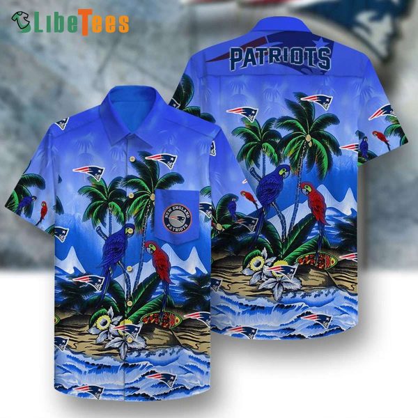 Parrot Pattern Patriots Hawaiian Shirt, Patriots Gift