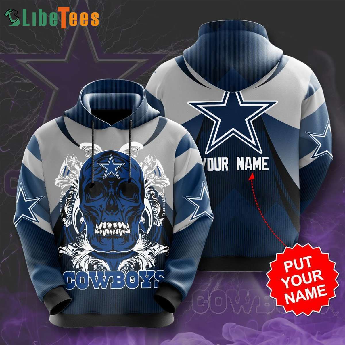 Dallas Cowboys Skull Lightning 3D Hoodie Sweatshirt - Bring Your Ideas,  Thoughts And Imaginations Into Reality Today