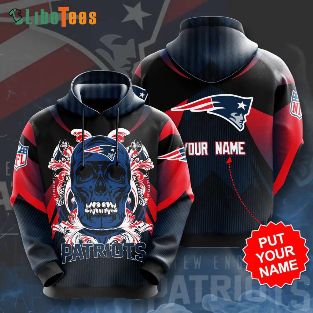 Personalized Skull New England Patriots Hoodie, Patriots Gift