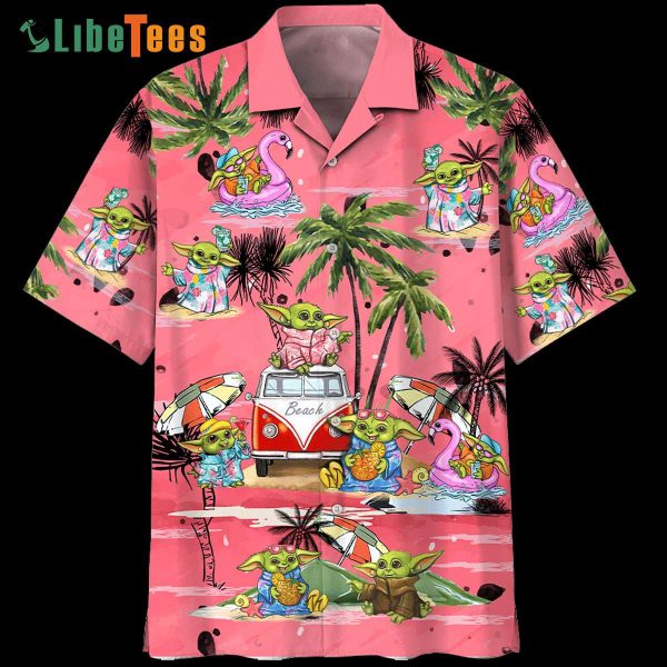 Pink Baby Yoda Star Wars Hawaiian Shirt, Cool Star Wars Gifts