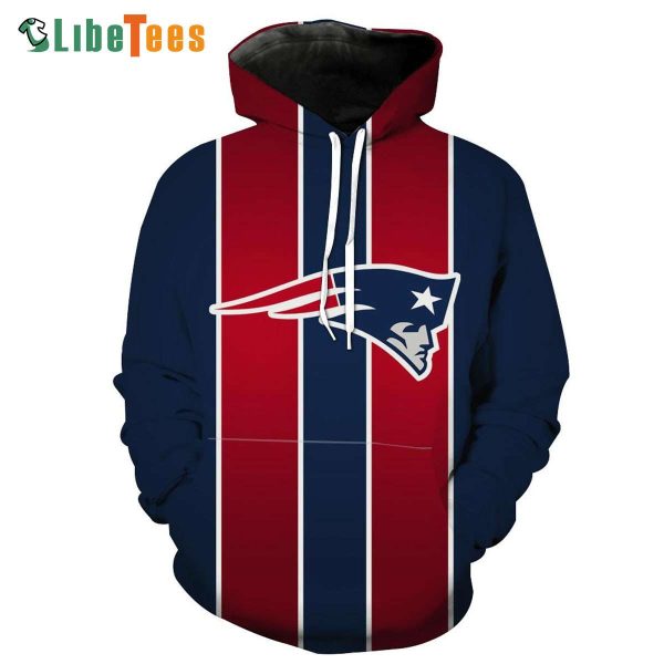 Red And Blue New England Patriots Hoodie, Patriots Gift