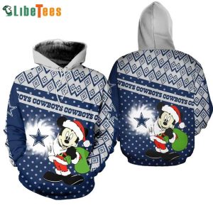 Santa Mickey And Dallas Cowboys 3D Hoodie