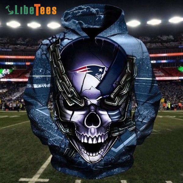 Skull New England Patriots Hoodie, Patriots Gift