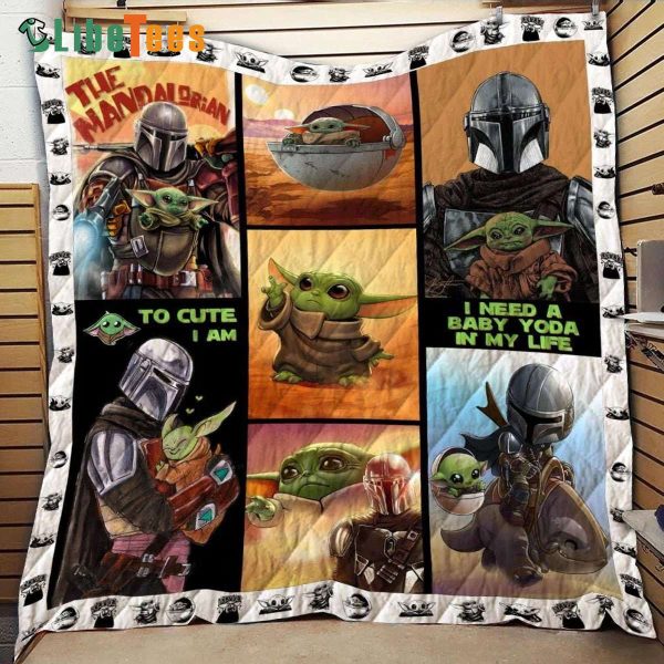 Star Wars Baby Yoda The Mandalorian Quilt Blanket, Gifts For Star Wars Fans