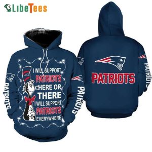 The Cat In The Hat Patriots Hoodie, Gifts For Patriots Fans