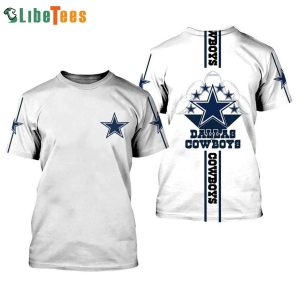 White NFL Dallas Cowboys Logo 3D T-shirt