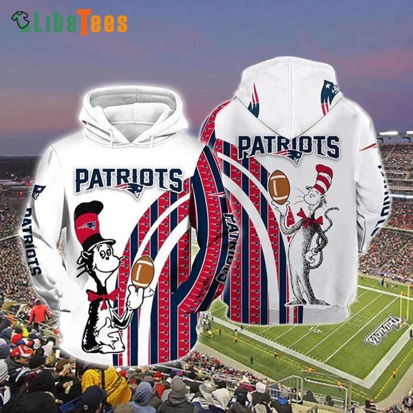 White Red The Cat In The Hat Patriots Hoodie, Gifts For Patriots Fans