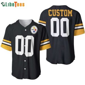 Black Custom Name And Number Pittsburgh Steelers Baseball Jersey