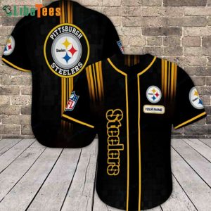 Black Pittsburgh Steelers Baseball Jersey Custom Name