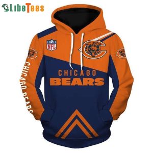 Blue And Orange Chicago Bears Hoodie 3D