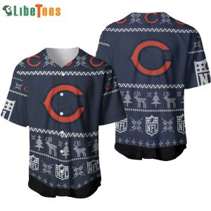 Chicago Bears Baseball Jersey Christmas Pattern And Logo, Chicago Bears Gifts