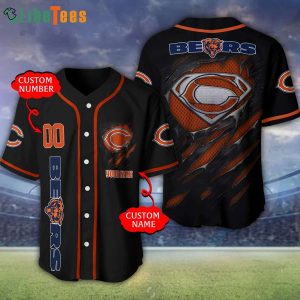 Chicago Bears Baseball Jersey Custom Name And Number Black, Chicago Bear Gift Ideas