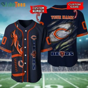 Chicago Bears Baseball Jersey Custom Name And Number, Chicago Bear Gift Ideas