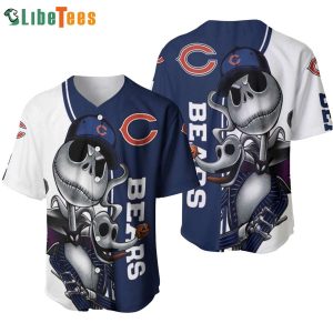 Chicago Bears Baseball Jersey Jack Skellington And Zero, Chicago Bears Gifts