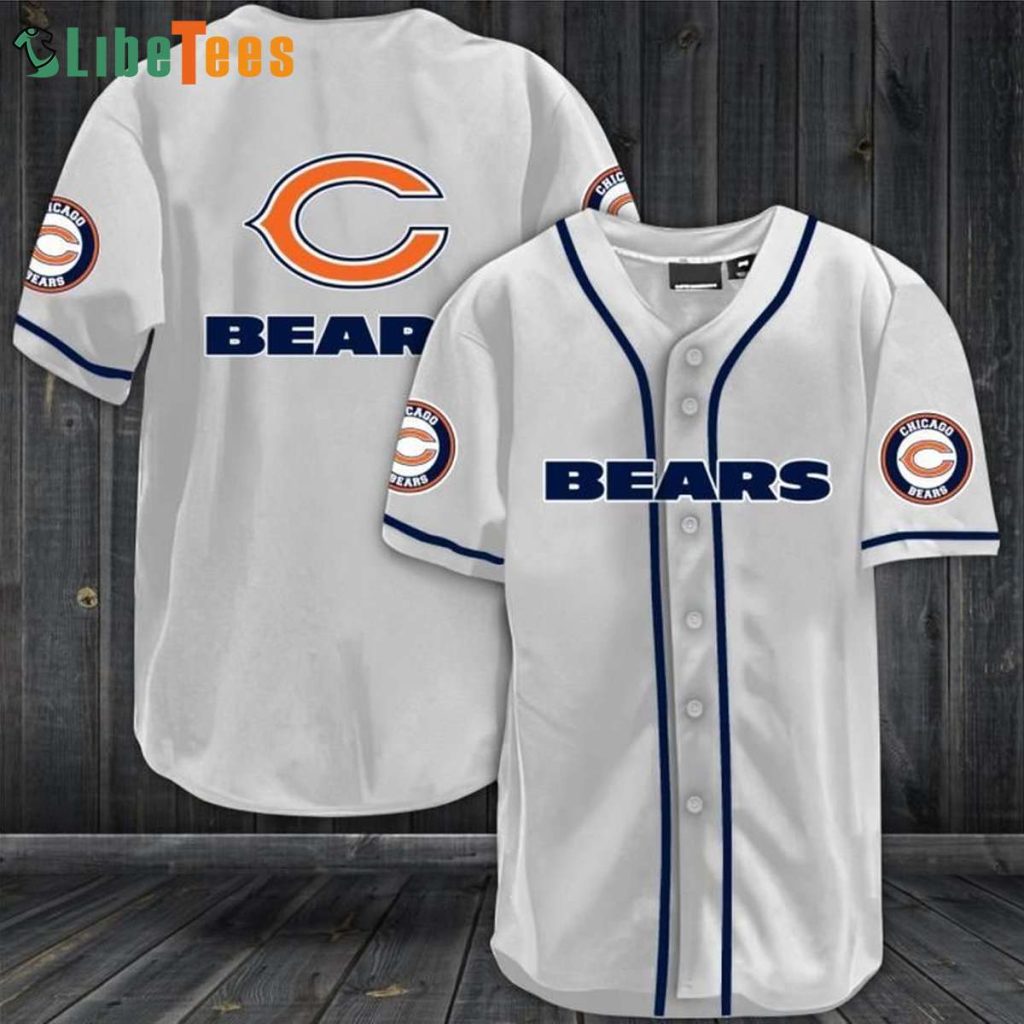 Chicago Bears Baseball Jersey Logo Simple White Design, Chicago Bear ...