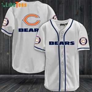 Chicago Bears Baseball Jersey Logo Simple White Design, Chicago Bear Gift Ideas