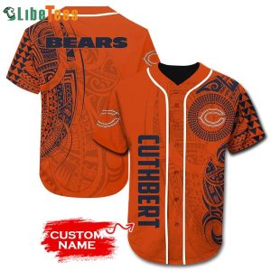 Chicago Bears Baseball Jersey Personalized Chicago Bears Logo Orange, Chicago Bear Gifts