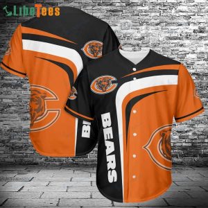 Chicago Bears Baseball Jersey, Simple Orange Black Design, Chicago Bear Gift Ideas