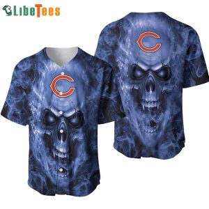 Chicago Bears Baseball Jersey Skull And Logo, Chicago Bear Gifts