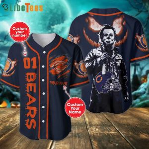 Chicago Bears Personalized Baseball Jersey Helmet And Fictional Character, Chicago Bear Gift Ideas